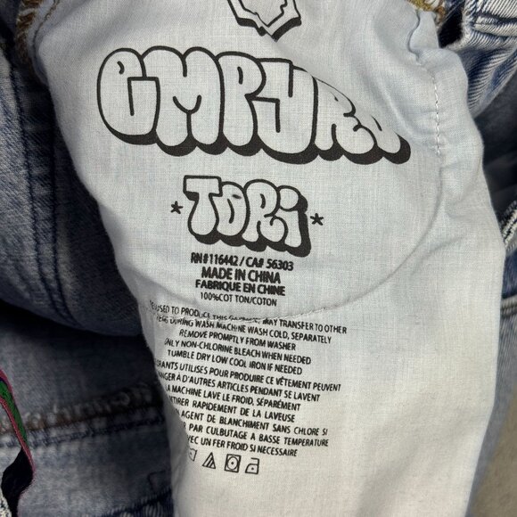 EMPYRE Tori Womens 0 Distressed Y2K Skate Jeans Relaxed Denim High Waist Ripped - Picture 8 of 11